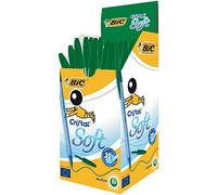 BIC Ballpoint Pen Cristal Soft, 0.4 mm, Box of A 50 pcs, Green