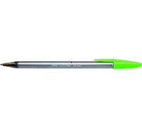 Bic Ballpoint Pens Pack of 3 Crystal Clear 1.6 mm Fun Large Green Ink Paste
