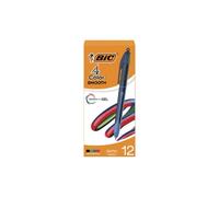 BIC 4-Color Smooth Retractable Ballpoint Pens, Medium Point (1.0mm), 12-Count Pack, Colored Pens with Long-Lasting Ink