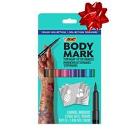 BIC BodyMark Temporary Tattoo Markers for Skin, Color Collection, Flexible Brush Tip, 8-Count Pack of Assorted Colors, Skin-Safe*, Cosmetic Quality (MTBP81-AST), 1 Count (Pack of 8)