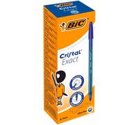 Bic Crystal Exact Fine Point Pens (0.7 mm) - Blue, Box of 20