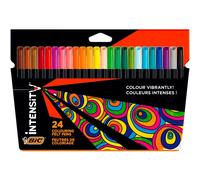 BIC Intensity Felt Tip Pens, Vibrant Colouring Pens, School Supplies for Kids or Adults, 24 Pack