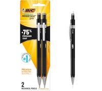 BIC Break Resistant Pro Mechanical Pencil, 2-Count, 0.7mm, Twist-Up Eraser | Shock-Absorption Design, Durable, Break Resistant Construction, Ideal for Precision Writing and Drawing