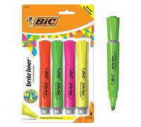 BIC Brite Liner Grip XL Highlighter, Four-Color Set, Fluorescent Colors (BLMGP41AST)
