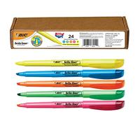 BIC Brite Liner Highlighter, Chisel Tip, Assorted (New), 24 Count | Assorted Colors for Versatile Use | Fluorescent Ink for Bright Visibility | Can Be Left Uncapped for 8 Hours