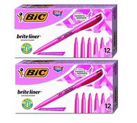 BIC Brite Liner Highlighter, Chisel Tip, Green, 12-Count