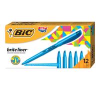 BIC Brite Liner Highlighters Chisel Tip 12-Count Pack of Blue Highlighters Ideal Highlighter Set for Organizing and Coloring