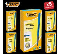 Bic Briteliner Grip Highlighter Pen Blue - Pack of 12 - 5 Packs Bic Multicolor