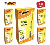 Bic Briteliner Grip Highlighter Pen Yellow - 5 Packs Bic Yellow
