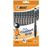 BIC BU3 Comfort Grip Black Ball Pen 10 Pack