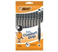 BIC Ballpoint Pens BU3 Comfort Grip Retractable Black Ink Pack of 10