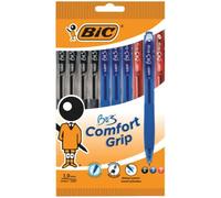 Bic BU3 Comfort Grip - Retractable Ball Pens - 4 Black, 3 Blue, 3 Red
