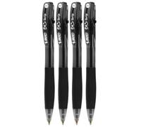 Bic Bu3 Grip 1.0 Black Retractable Ball Pen 4 Pack Stationery