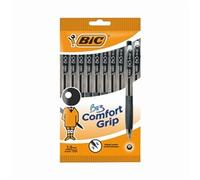 BiC BU3 Comfort Grip Ballpoint Pens Pack of 10 - Black Ink