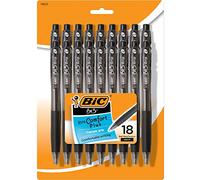 Bic Corporation BU3P18-BLK 18 Count Black BU3 Retractable Ball Point Pens - Pack of 4