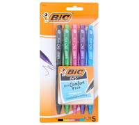 BIC Retractable Ball Pen Bu3ap51 1.0mm Assorted Colors 5 Count