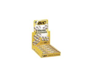 BIC Chrome Platinum Double-Edge Safety Razor Blades, Disposable, 100-Count, Model 810923