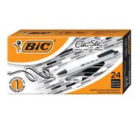 BIC Clic Stic Fashion Retractable Ball Point Pen Black 24 Pack - 1 mm Pen Point Size - Retractable - Black - 24 Pack