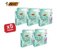 BIC Click 3 Soleil Sensitive Women's Razor Refills, 3 Moveable Blades and Lubricating Strip - Box of 4 Cartridges