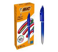 BIC Colors Smooth Black, Blue, Green, Red Twist retractable ballpoint pen Medium 12 pc(s)