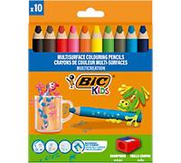 BIC Colouring Pencils Assorted with Sharpener Pack of 10