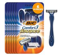 BIC Comfort 3 Advance Disposable Razor, Men, 4-Count (Pack of 6)
