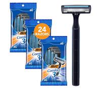 BIC Comfort 3 Disposable Razors, Long-Lasting 3-Blade Razors for Men, Perfect razors Designed for Smooth and Comfortable Shave, 8 Count (Pack of 3)