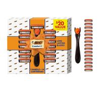 BIC Comfort 3 Refillable Men's 3-Blade Razors Holiday Gift Set, 1 Handle and 14 Cartridges, Stocking Stuffer for Men