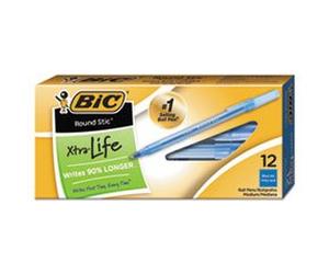Bic Corporation Round Stic Ballpoint Pen, Med. Point Blue Ink