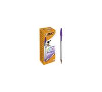 BIC Cristal 1.6mm Purple Pens - Fun Wide Point Ballpoint Pens - Pack of 20 Biros