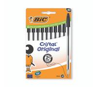 Bic Cristal Ball Pen Med BLK PK10