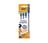 Bic Cristal Ballpoint Pen Medium Blue (Pack of 4) 516332