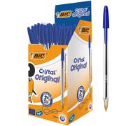 Bic Cristal Ballpoint Pen 1.0mm Tip 0.32mm Line Blue Pack of 50