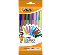 BIC Cristal Ballpoint Pens - Pack of 8 - Assorted Colours (Fashion + Standard) - 1.6 mm Tip with Smooth Writing