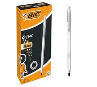 Bic Black Oil Based Ink Pen 20 Units Silver Kids