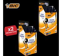 Bic CRISTAL FINE BALL POINT PEN BLACK - PACK OF 50 - 2 Packs Bic Multicolor