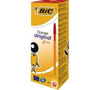 BIC Cristal Fine Orange Red Ink Ballpoint Pens 0.8mm (Box Of 20 Pens)