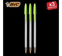 Bic Cristal Fun Ball Pen Green -3 Packs Bic Green