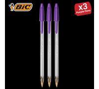 Bic Cristal Fun Ball Pen Purple - 3 Packs Bic Purple