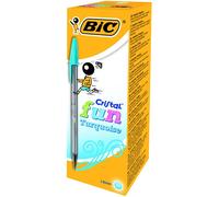 BiC Cristal Fun Ball Pen Turquoise Box of 20
