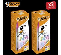 Bic CRISTAL FUN BALLPEN 1.6MM ASSORTED - 2 Packs Bic Multicolor