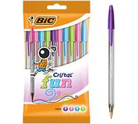 BiC Cristal Fun Pouch 10 Ball Pens, Assorted