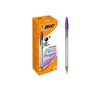 BIC Cristal Fun Purple Ballpoint Pen Large Pack of 20