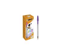 BIC Cristal Fun Ballpoint Pens With Wide Tip (1.6mm) Pens For Colourful Writing In Assorted Colours, Box of 20