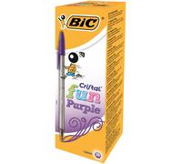 Bic Cristal Fun Ballpoint Purple, Pack of 20
