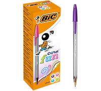 BIC Cristal Fun Cristal Fun Non-retractable Ballpoint Pen Assorted 0.6 mm Broad Ballpoint Non Refillable Pack of 20