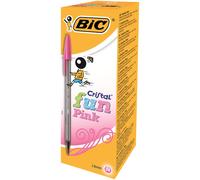 BIC Cristal Fun Pink Ballpoint Pen Large Pack of 20