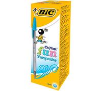 BiC Cristal Fun Ball Pen Turquoise Box of 20