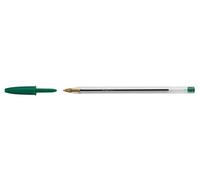 Bic Cristal Grip ballpoint pen with medium 1mm line width and green ink, PACK of 50