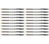 BIC Cristal Large Ballpoint Pens, Black Ink, Wide Point 1.6mm, Pack of 20